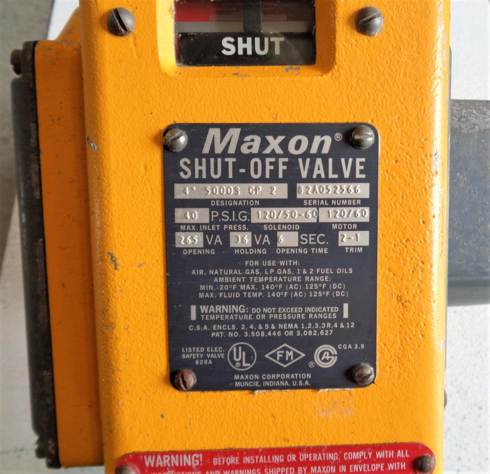 Maxon 4" Flanged Shut-Off Valve 5000S CP 2